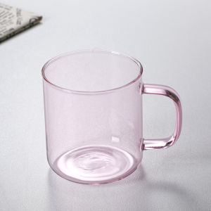 Amber Colored Borosilicate Glass Coffee Cup with Handle 350ml