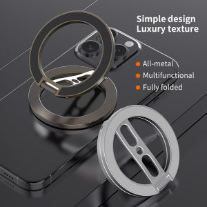 Mobile Phone 360° Rotation Double-sided Magnetic Holder for Magsafe Portable Metal Finger Ring Stand for iPhone 17 16 15 Samsung
