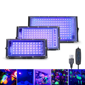 365nm Blacklight Ultraviolet LED UV Lamp Light Flood 50/100/150W USB Plug DC5V Outdoor Floodlight LED Spotlights Waterproof