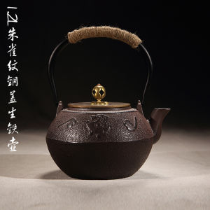 Rongshan Hall Large Capacity Fan Shell Tortoise Pattern Iron Tea Pot Traditional Chinese Style Cast Iron Tea Kettle Vintage Element