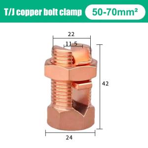 EELHOE | NEW New TJ Series T/J-10/16/25/35 T/J-50-70 Split Bolt Connector Sturdy Durable Copper Bolt Clamp Split Bolt