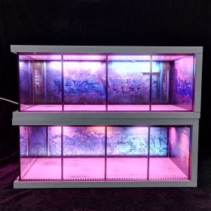 1/64 Scale Diecast Car Garage Diorama Miniatures Models with LED Lights Realistic Display Scene for Model Car Collection ﻿