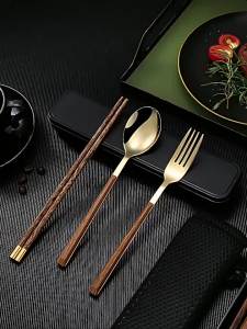 Portable Chopsticks and Spoon Set for Adults Students Commuters