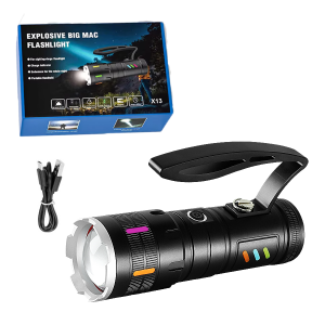 High Power Rechargeable Led Flashlight 10000000Lumen Built-in 3*18650 Battery Torch Zoomable For Fishing Hunting Camping Lantern
