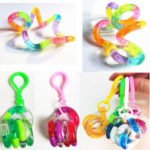 Crystal Twisty Fidgets Toys Squeeze Twist Deformation Rope Tangle Stress Relief Brain Imagination Detachable Educational Decompression Gift Toy for Kids
