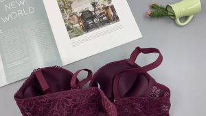 Soladi Bra Push Up Wired B Cup Floral Lace Thick Sponge Baju Dalam Wanita Bra Besi Span Tebal