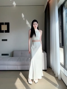 9 COLOR S-XL Korean Casual A-line Satin Palda Mermaid Wrap Long Skirt for Woman Highwaist No Slit
