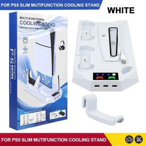 for PS5 Slim Disc Digital Edition 3 Mode Cooling Fan for PS5 Vertical Stand 2 Controller Charging Dock