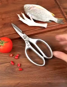 Gunting Dapur JAPAN SK5 Tajam Kuat Tebal Stainless Potong Daging Kitchen Shear Serbaguna