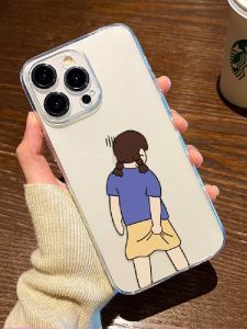 Funny Butt Itching Silicone Phone Case for Apple 17/16 15 14Plus Transparent 13ProMax Cartoon 12Mini Cute 11 Couple XS Air XR