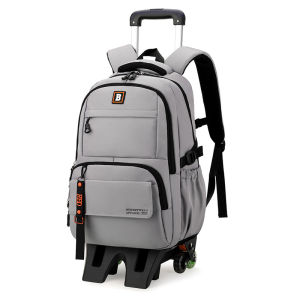 Large Capacity Pull Rod Wheel Backpack for Primary And Elementary School Students Double Shoulder Bag Reduction Load Design