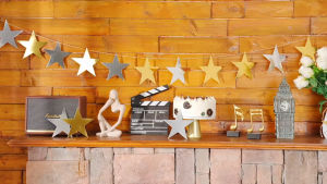 Paper Star Cutouts 30PCS Gold/Silver Double Printed For DIY Craft Projects And Decorations
