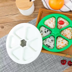 6-in-1 Onigiri Mold Set/Triangle Sushi Mold/Baby Meal Portable Bento/Food-grade Foldable Onigiri Bento Maker/Lunch Box