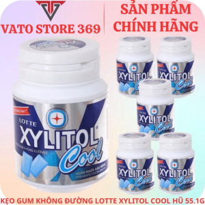 Kẹo gum không đường LOTTE XYLITOL cool hũ 55.1g
