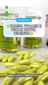 Original Animate Facial Essence | 60 Capsules Serum Animate Vitamin E | Mencerahkan Kulit Wajah Kusam