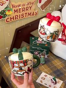 SHELI | Christmas Ceramic Mug Cup with Lid