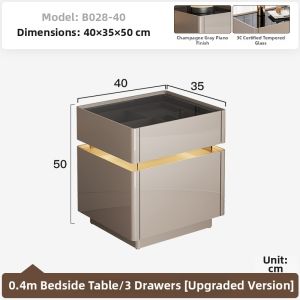 Luxury Compact Nightstand with Safe Lock
