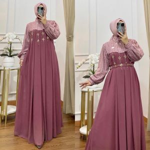 REALPICT COD PREMIUM GAMIS KINARA FREE BELT BAHAN CERUTY MIX MALIKA LD 110 PB 140 TERBARU TERMURAH BEST SELLER TANGAN PERTAMA KONVEKSI