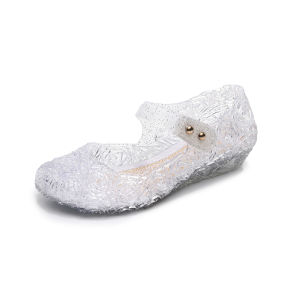 Childrens Frozen Elsa Crystal Shoes Baby Blue Elsa Princess Shoes Soft Bottom Summer Girls High Heel Sandals