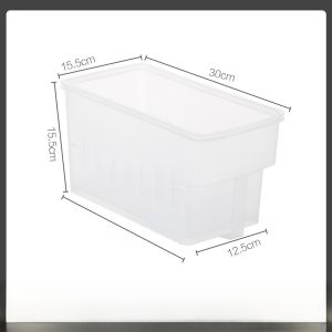 Kitchen Storage Box with Handle for High Cabinets Deep Drawers Clutter Organizer Plastic Rectangular Shaped Nordic Style