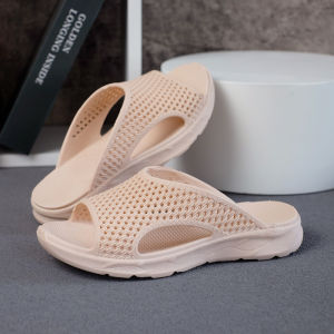 New 2025 Womens Latex Slippers Outdoor Wear-Resistant Sandals Thick Bottom No Smell Travel Casual Beach Shoes Hollow out Leisure Clogs