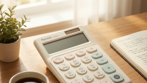 Runzon RZ-8816 Aesthetic Desk Calculator - Light Blue - Light Beige - White - Light Purple - Solar Powered - Rounded Buttons - Compact Design - Office Desk Setup