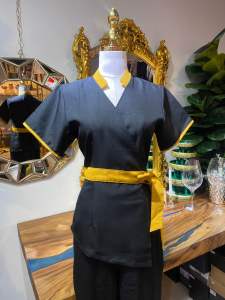 ชุดสปา ชุดยูนิฟอร์ม ชุดพนักงานต้อนรับ ชุดพนักงานต้อนรับ ชุดทำงาน ชุดสปาลายไทย