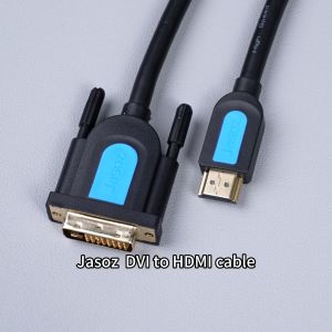 Jasoz HDMI To DVI Cable DVI-D 24+1 Pin Male to Male 1.5m 3m 5m DVI-D 24+1 HDMI Cable 1080P HD Cable for PC Monitor