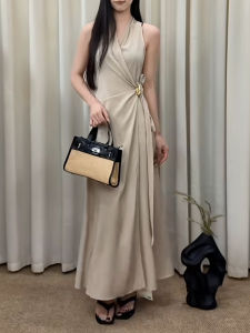 SENWA | Đầm Maxi Dây Nịt Phong Cách Pháp Không Tay Cổ Cao Giúp Gọn Đẹp