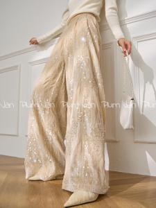 PlumJan | Glamorous Sequined Flared Pants