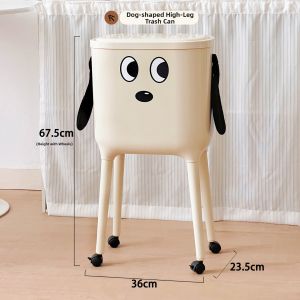 BOZHI | Tall Pedal Trash Can With Wheels