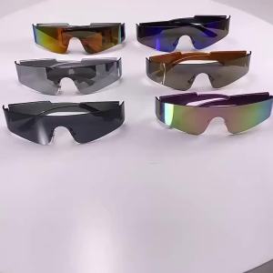 Rectangular Frameless Womens Fashion Glasses Y2K Futuristic Technology Cool Glasses Suitable for Daily Wear Street Photography