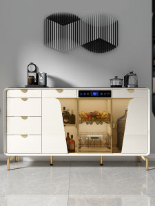 Modern Luxury Integrated Cabinet Tea Bar Machine with Disinfection Cabinet Tempered Glass Countertop Smart Automatic Home Furniture