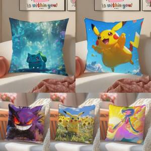 Bandai | Pokemon Absol Anime Plush Pillow Cover Soft Short Plush Cushion Cover For Sofa Bedroom Home Decor Gift Decoration