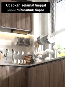 Rak Piring Stainless Cuci Piring Penyimpanan Dapur Stainless Rak Cuci Piring Wastafel