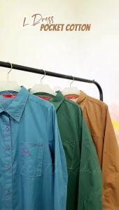Dauky L Dress Pocket Cotton Gamis dauky bahan katun baju muslim terbaru trendy