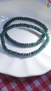 Premium Grade Blue Water Jadeite A-Grade Abacus Rondelle Bracelet