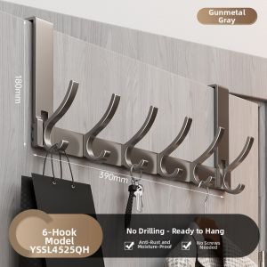 Over-the-Door Wall Mount No-drill Hidden Storage Clothes Hanger