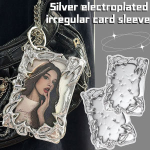 Silver Metal Style Special-Shaped Photo Card Holder Kpop Electroplated Special-Shaped Card Holder Note Holder Office Desk Decoration Accessories