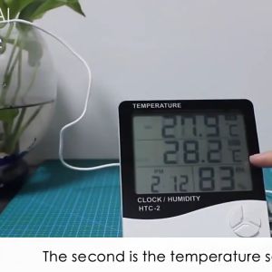 LCD Electronic Digital Temperature Humidity Meter Indoor Outdoor Thermometer Hygrometer Weather Station Clock HTC-1 HTC-2