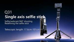 Portable Single-Axis Handheld Selfie Stick Auxiliary Camera Stabilizer Equipped with a Wireless Remote Control LED Beauty Light And a Tripod Mount Featuring a Retractable And Foldable Selfie Stick Compatible with Iphone/Android Smartphones