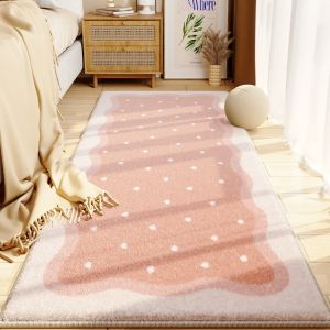 VIKAMA Cute Flowers Ins Style Carpet Soft Short Plush Non-Slip Living Room Bedroom Childrens Room Floor Mats Home Decoration
