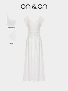 ON&ON | Sleeveless Knitted Lace Dress with Waist Cincher