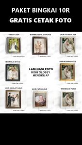 Paket Foto 10R Frame Bingkai Gratis Cetak Foto Laminasi Mengkilap