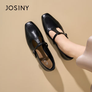 Josiny | Comfortable Mary Jane Shoes Heels French Style Square Toe