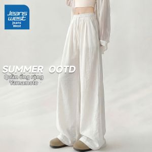 Jeanswest | Quần ống rộng cạp cao chất liệu lụa lạnh mùa hè