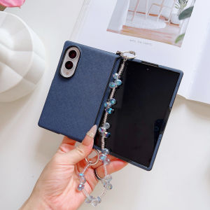 szhaiyu | For Samsung Galaxy Z Fold 8 7 6 5 4 3 Shockproof Case With Luxury Classic Colorful Pearl Chain Wrist Stylish Hard Back Cover