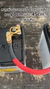 สายพ่วงแบตเตอรี่ สายพ่วงแบต โซล่าเซลล์ พร้อมขั้วแบตทองเหลือง ทนกระแสไฟสูง ยาว 20 cm และ 45 cm ราคาต่อเส้น สิ้นค้ามีตัวเลือกความยาว ฉนวน2ชั้น