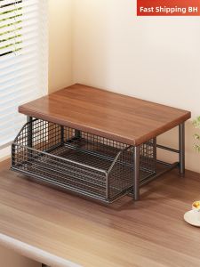 evesigar | Dual Layer Office Supply Shelf with Drawer