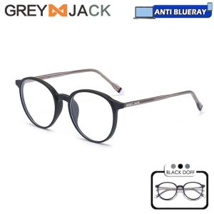Grey Jack Kacamata Antiradiasi Blueray Tr90 Style Oval Modern Elastis Kekinian Fashion Wanita & Pria Terbaru 8316